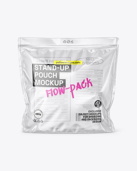 Clear Plastic Stand-Up Pouch Mockup