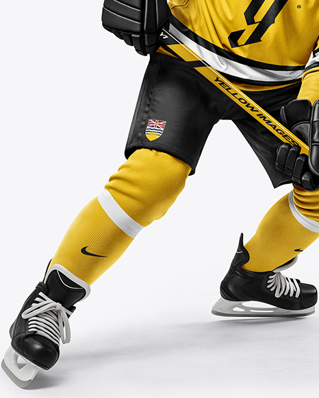 Man Wearing Full Ice Hockey Kit Mockup