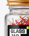Glass Jar with Saffron Threads Mockup