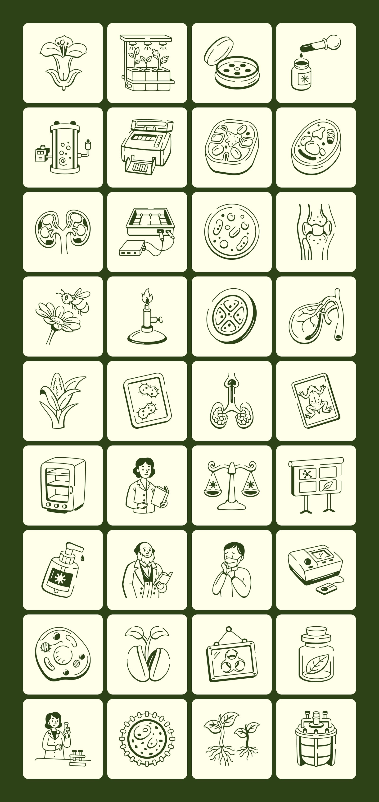 Biology Doodles Icon Pack