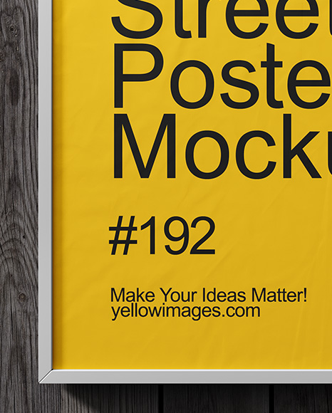 Framed Poster on a Wooden Wall Mockup