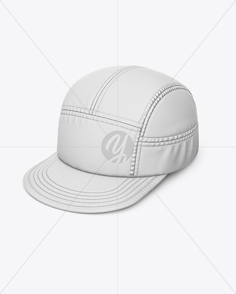 Twill Snapback Cap Mockup - Half Side View (High-Angle Shot)
