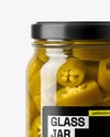 Glass Jar with Pickled Jalapenos Mockup