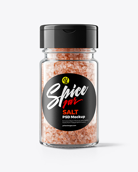 Glass Jar with Pink Salt Mockup