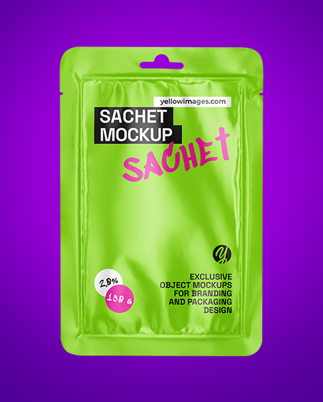 Glossy Sachet Mockup