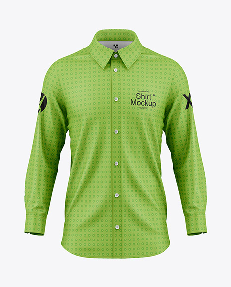 Men's Long Sleeve Shirt Mockup - Front View