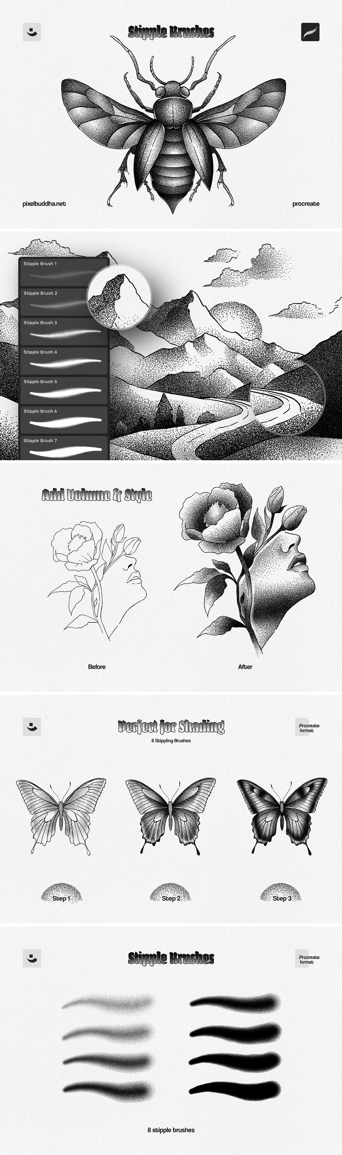 12-in-1 Procreate Brushes Bundle