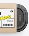 Matte Plastic Container in Kraft Paper Sleeve Mockup