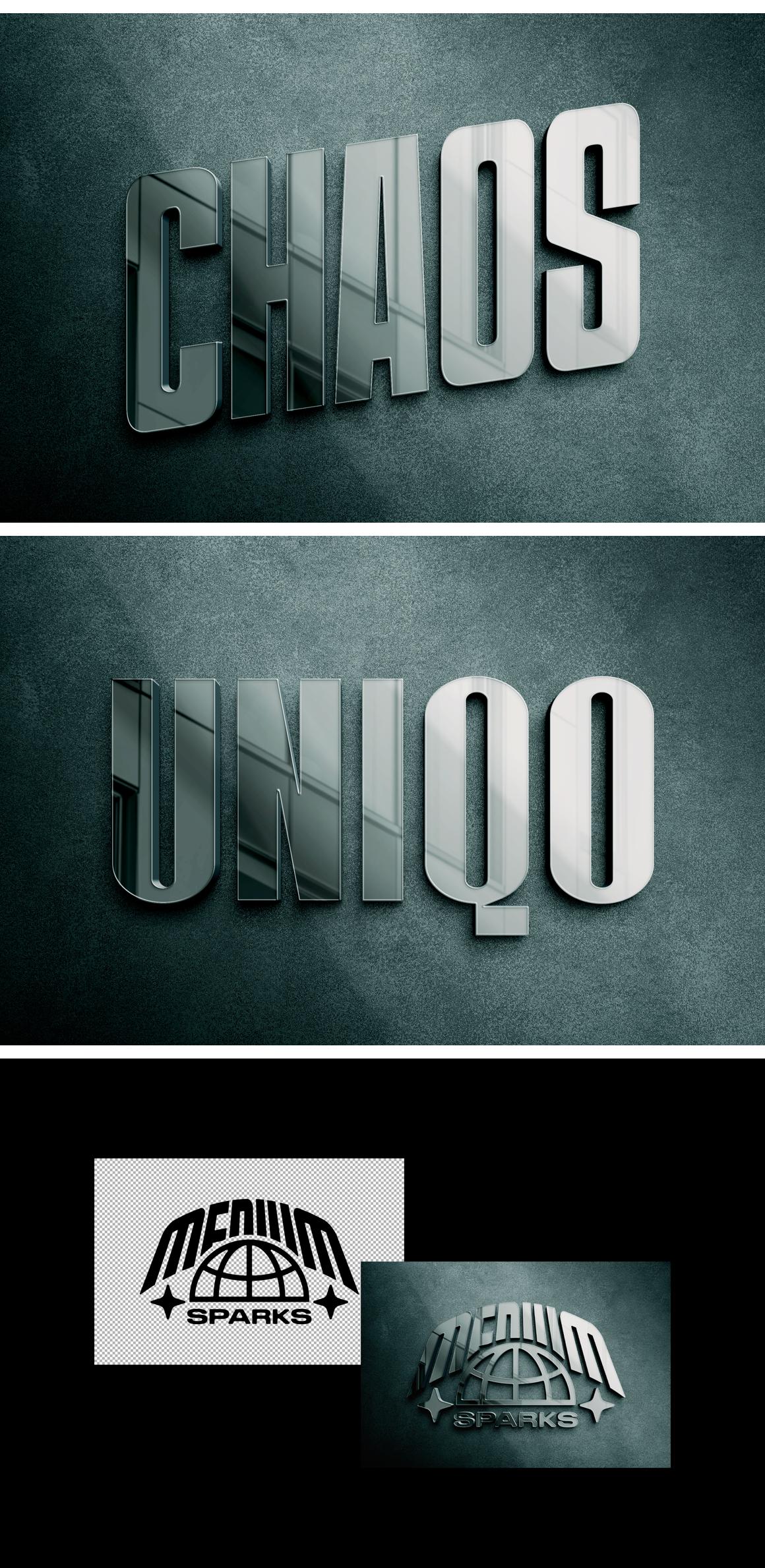 Glass &amp; Concrete Luxury Sign Mockup