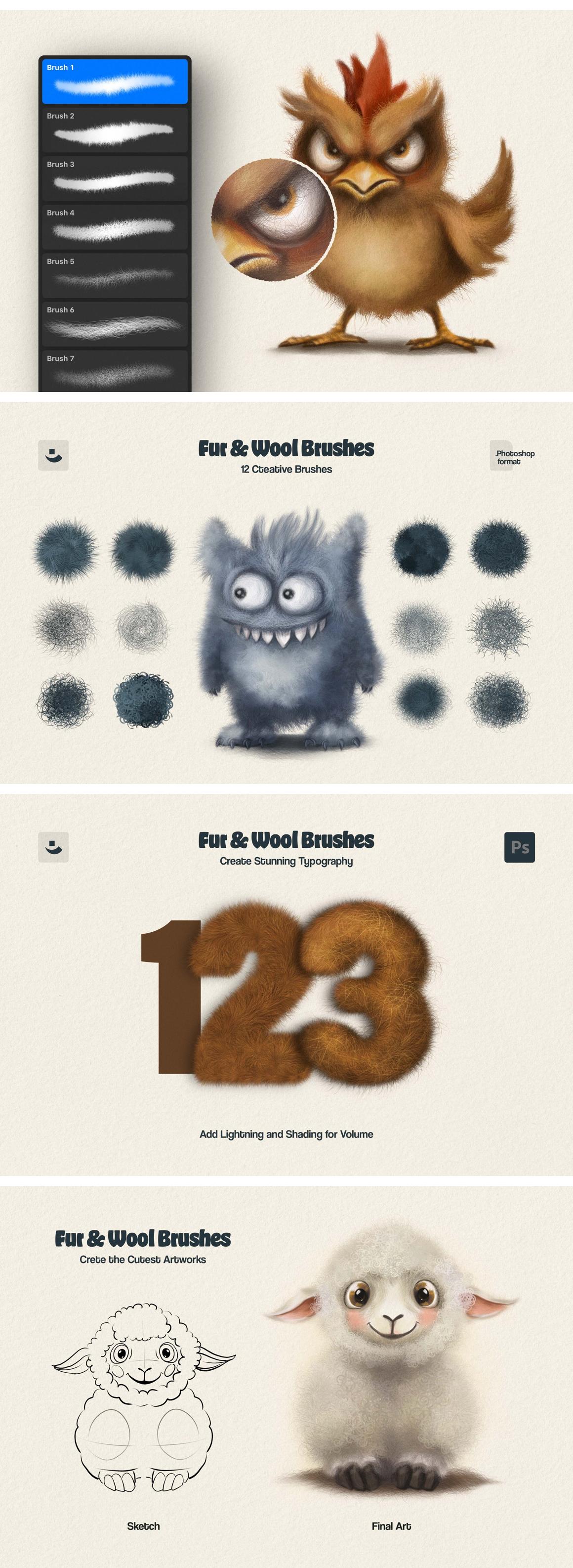 Fur Brushes for Photoshop