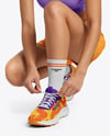 Running Shoes on Women's Legs Mockup