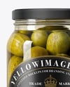 Glass Jar with Wholes Pickles Mockup