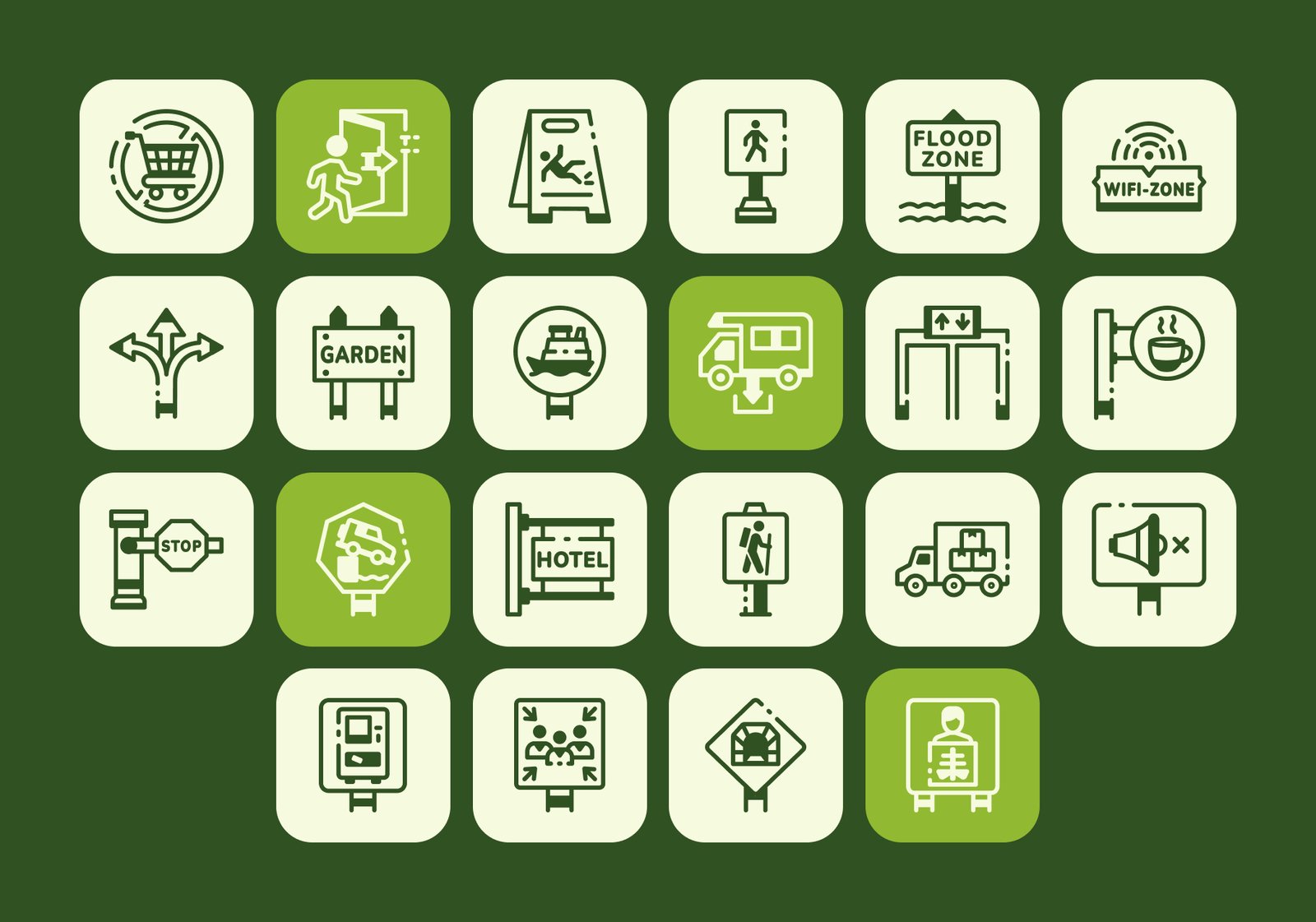 Wayfinding and Guidance Icons