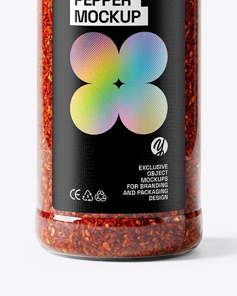 Glass Jar with Grounded Aleppo Pepper Mockup