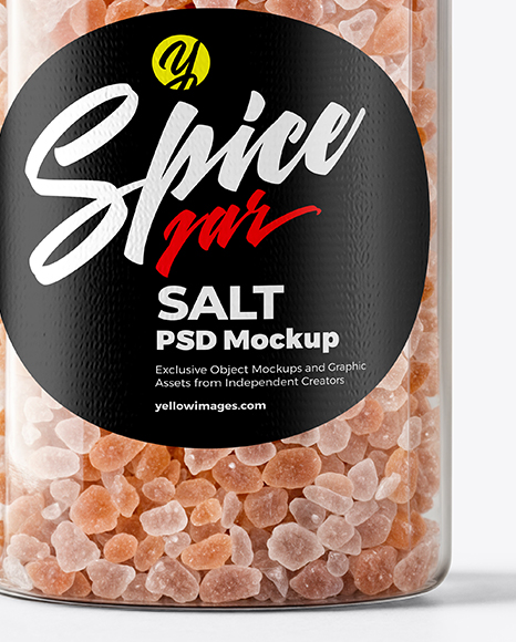 Plastic Jar with Pink Salt Mockup