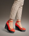 Woman Wearing Pants and Wedge Heels Mockup