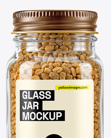 Glass Jar with Fenugreek Seeds Mockup