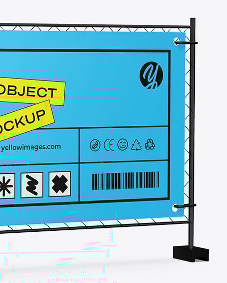 Press Wall Banner Mockup – Half Side View
