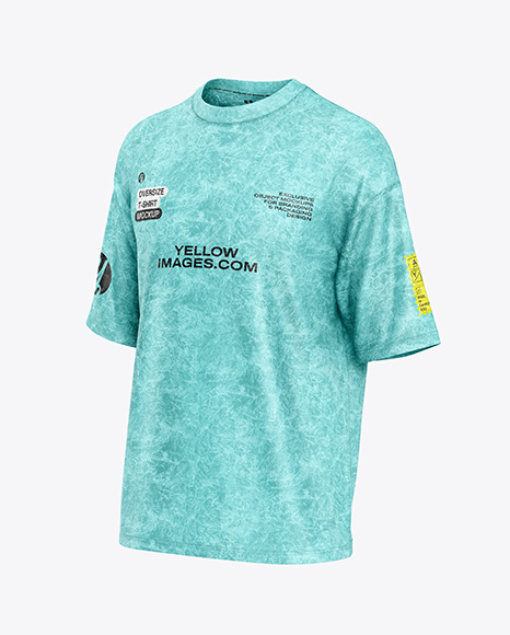Washed Oversize T-Shirt Mockup - Half Side View - Two+Tone+Short+Sleeve+T+Shirt+Blank+T+Shirts+T+Shirt+Image+Mens+Tshirts