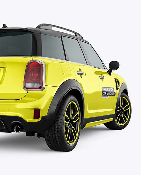 Hatchback Mockup - Back Half Side View