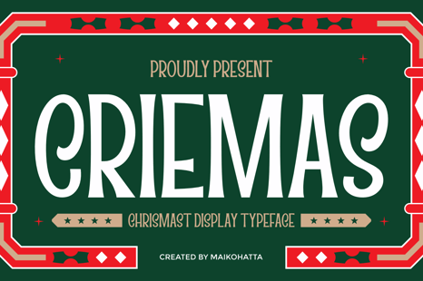 Criemas - Christmas Display Typeface - Creative Store