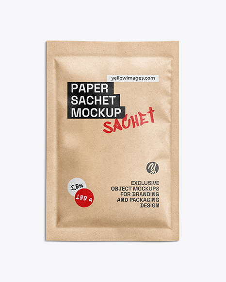 Kraft Paper Sachet Mockup - Packaging mockups