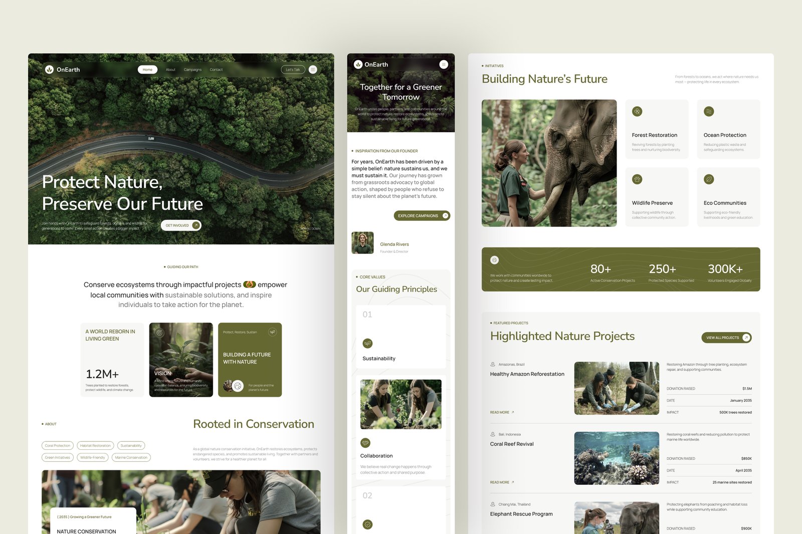 OnEarth - Nature Conservation Website UI Figma Template