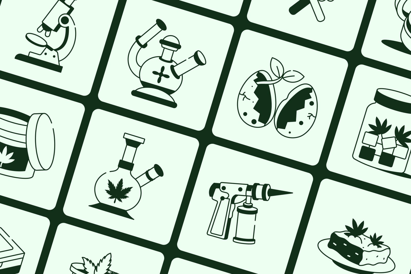 Weed Drawing Illustration Set