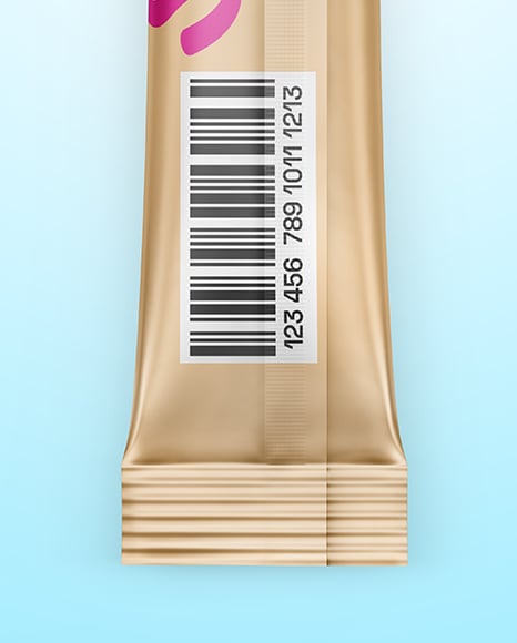 Matte Metallic Stick Sachet Mockup