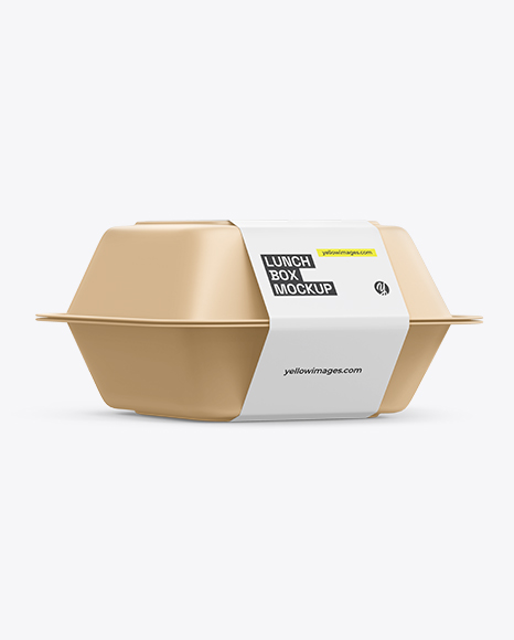 Lunch Box Mockup - Half Side View - Box container