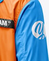 Hooded Windbreaker Jacket Mockup - Back Half Side View