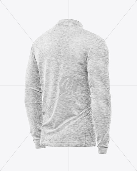 Melange Jersey Mockup - Back Half Side View