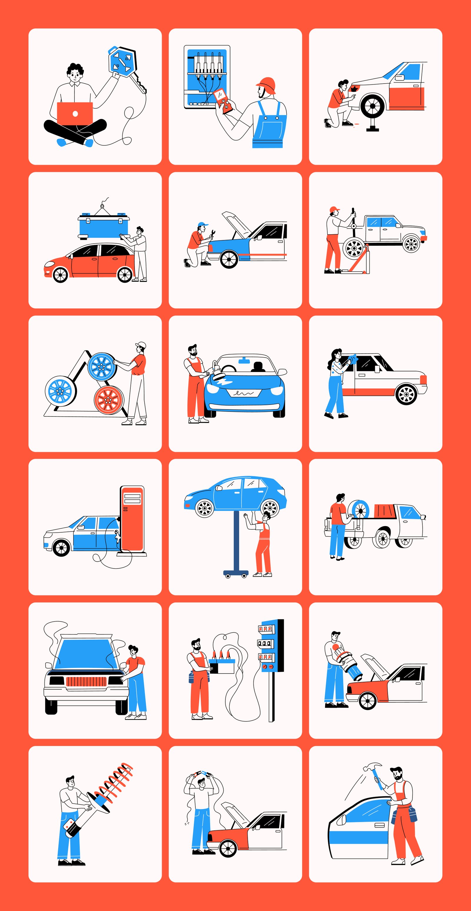 Car Illustration Art Set