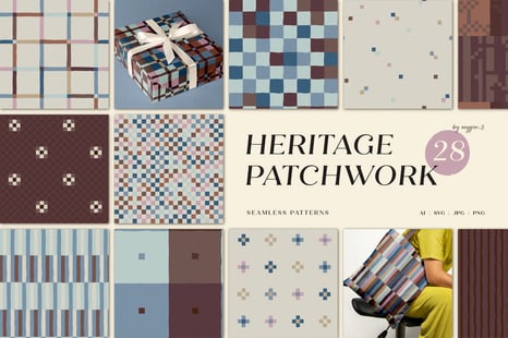 Heritage Patchwork. Seamless Patterns - Graphics