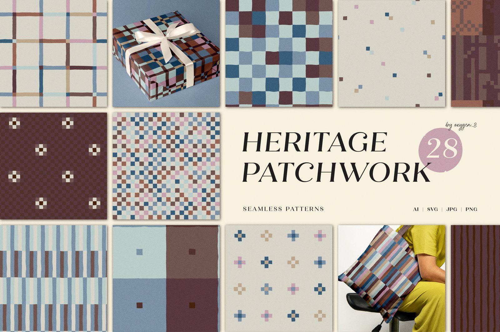 Heritage Patchwork. Seamless Patterns