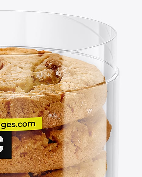 Clear Plastic Tube with Cookies Mockup