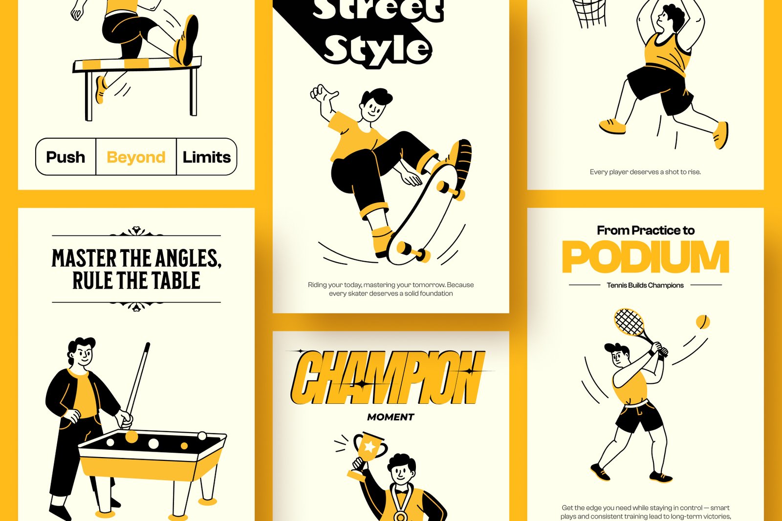 Sports Drawing Illustration Set