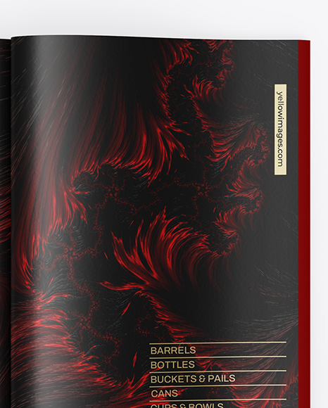 Opened Magazine Mockup - Top View