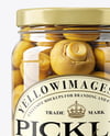 Glass Jar with Champignons Mockup