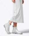Chelsea Boots on Woman's Legs with Dress Mockup