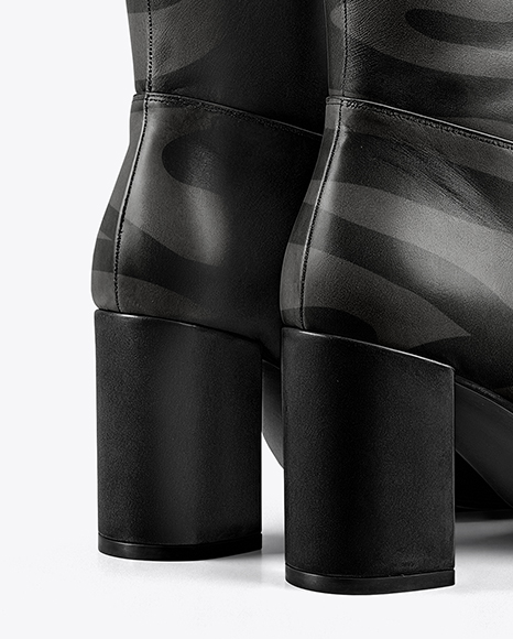 Pair of Women's High-Knee Boot Mockup