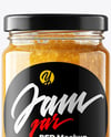Glass Jar with White Grape Jam Mockup