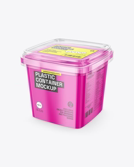 Plastic Food Container with Transparent Lid Mockup - Iphone mockup transparent