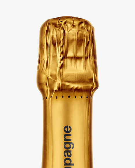 Green Glass Red Champagne Bottle Mockup