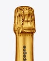 Green Glass Red Champagne Bottle Mockup