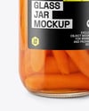 Clear Glass Jar with Pickled Carrots Mockup