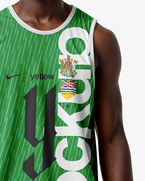 Black Man Wearing Full Basketball Kit Mockup
