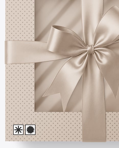 Gift Box With Bow Mockup