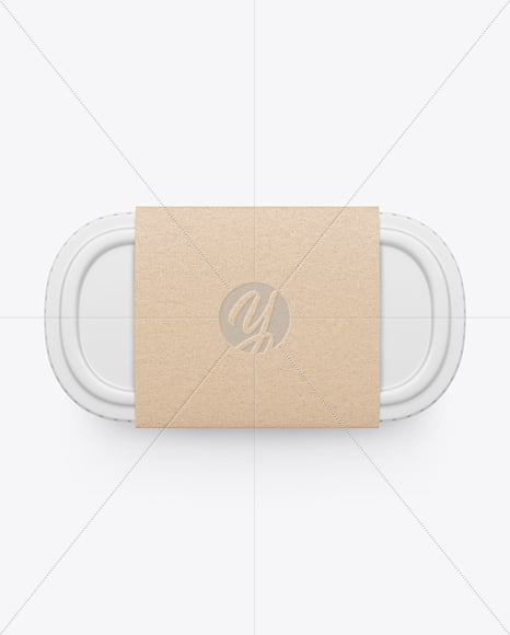 Matte Plastic Container in Kraft Paper Sleeve Mockup