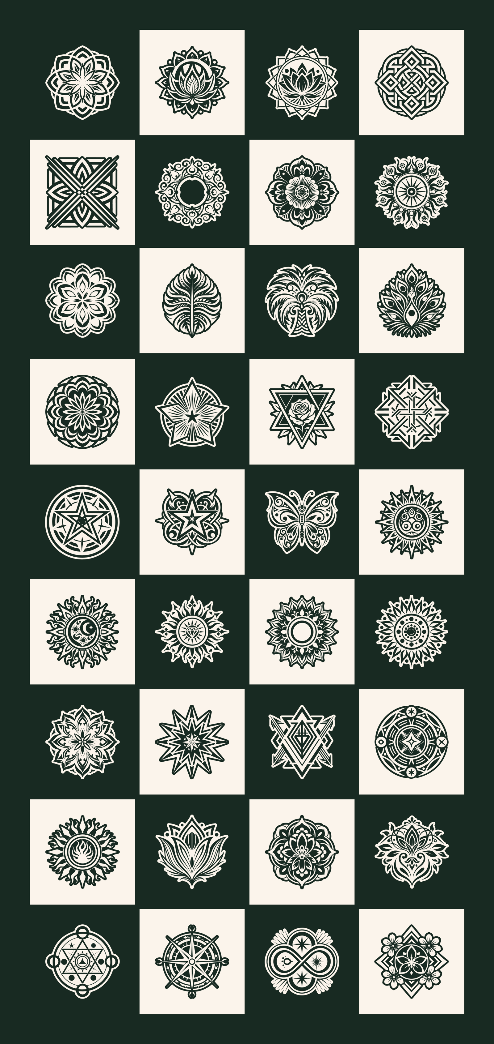 Deco Symbols and Tattoo Art Set